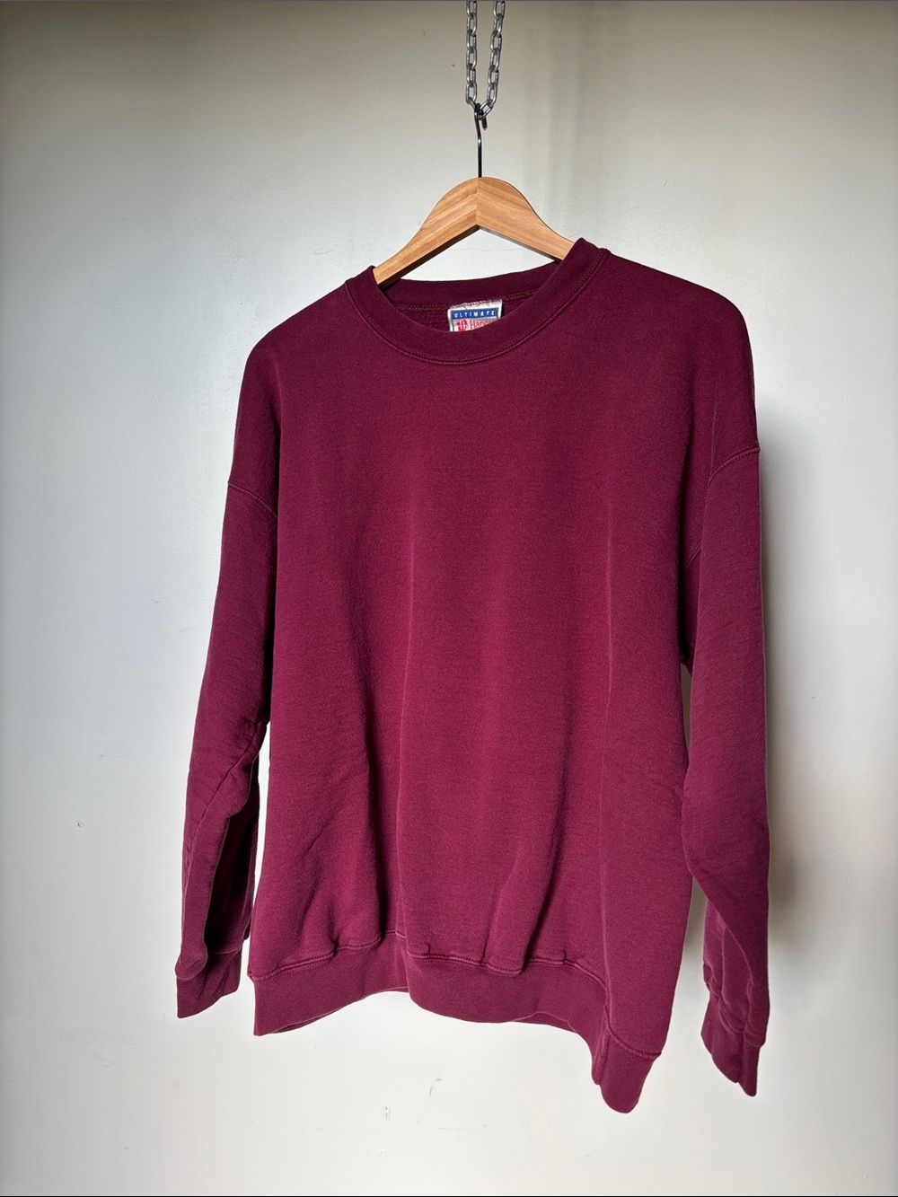 Vintage Hanes Ultimate Cotton Crewneck Sweatshirt Maroon Size Large